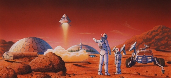畫家構想的火星探索基地