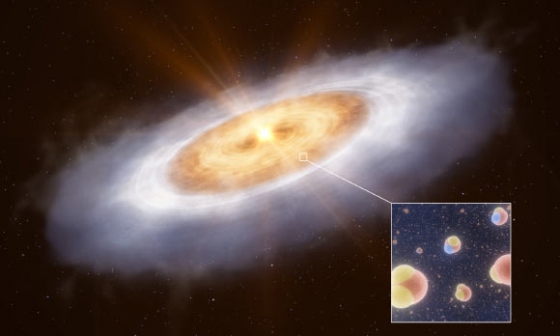 獵戶座V883是一顆獨特的原恆星，它的溫度剛好足以使星周盤中的水變成氣體，使到射電天文學家有可能追蹤水的起源