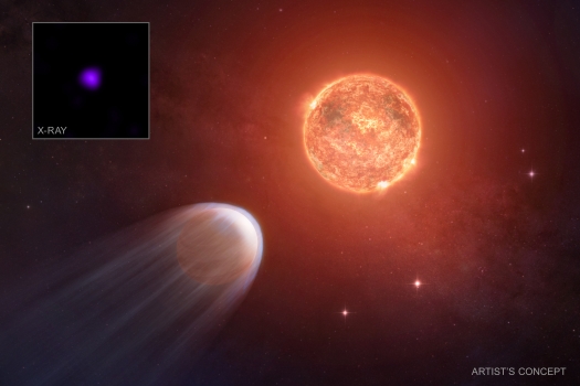 畫家筆下巨型幼星受到X射線轟擊大氣正在暴風式消逝
