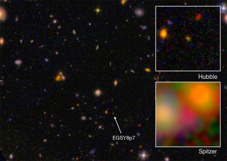 由太空望遠鏡拍攝的EGSY8p7 星系