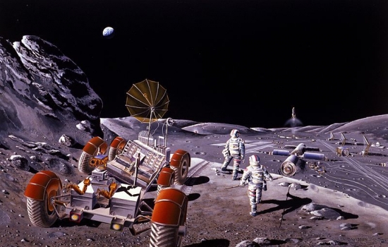 畫家構思的俄羅斯載人月球基地