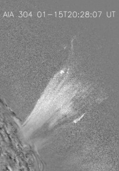 研究中心觀測到的日冕噴流