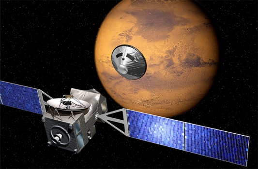 畫家筆下的火星外太空生物探測衛星