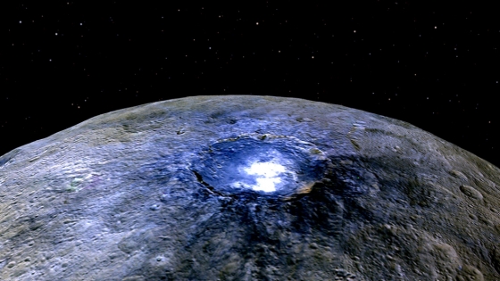 穀神星在隕石坑的亮點