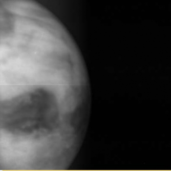 圖中左下角暗點是金星上最大的阿佛洛狄忒陸地