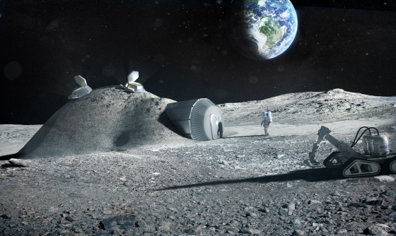 畫家構思立體打印建造的月球基地