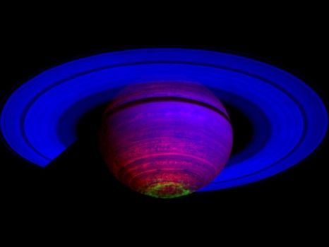 土星南極雲層頂部一千公里出現的極光