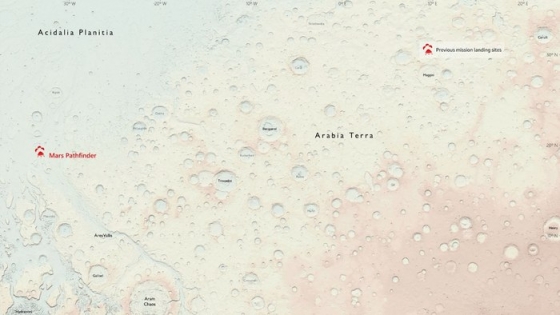 火星西阿拉伯高地的地圖
