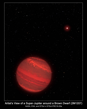 畫家筆下的 2M1207b 系外行星