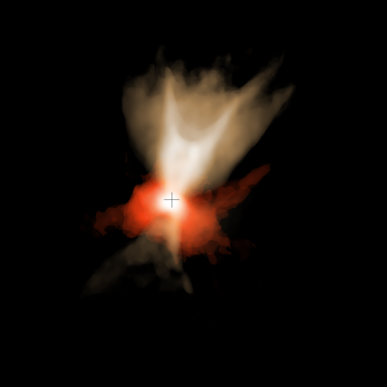 原恆星 TMC-1A 的合成影像