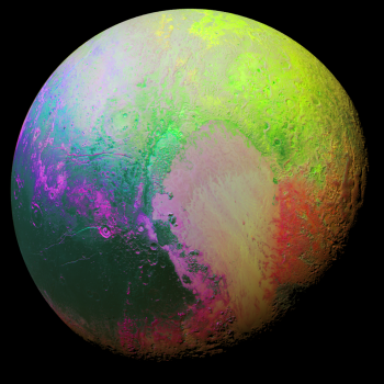 增強彩色圖像突出冥王星不同地區的細微的差異