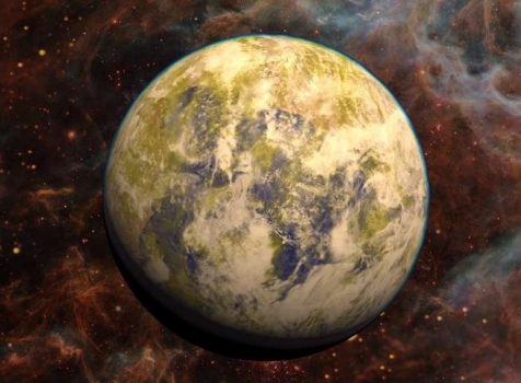 畫家筆下的格利澤832c類地系外行星