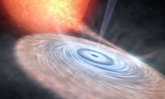 天鵝座V404黑洞周圍的吸積盤