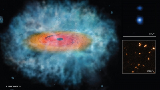 畫家構思的氣體雲碰撞後形成的大黑洞