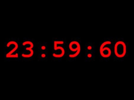 潤秒時時鐘顯示第六十秒