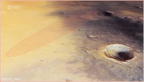夏帕雷利登陸器原定降落火星表面的位置