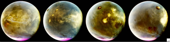 今年七月九日至十日期間火星上迅速形成的雲彩