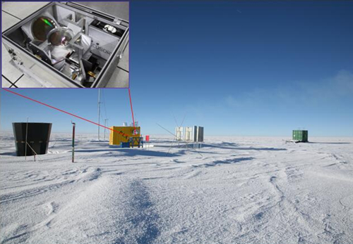 南極冰穹A站址現場照片和傅里葉光譜儀內部照片