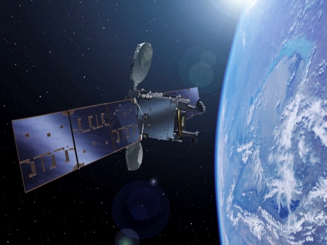 畫家筆下的Hispasat 36W-1小型地球同步通訊衛星