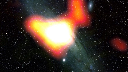 仙女座星系伽瑪射線輻射(中心白色部分)