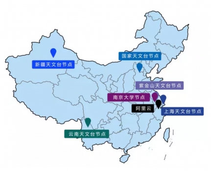 中國虛擬天文台雲瑞網絡的站點
