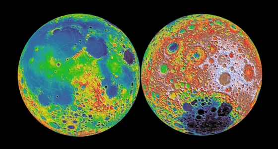 月亮表面上的高低地形右側可能保存月球大氣的早期記錄。