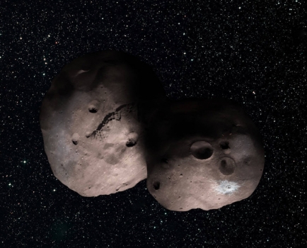 畫家筆下的2014 MU69雙小行星