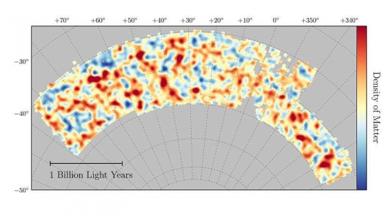 由二千六百萬個星系引力透鏡測量得到的暗物質圖