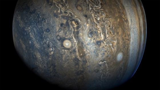 朱諾號2017年10月24日拍攝的木星南半球影像